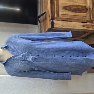 Banana Republic Stripe button up Long Sleeve Shirt Dress With Ruffle Top